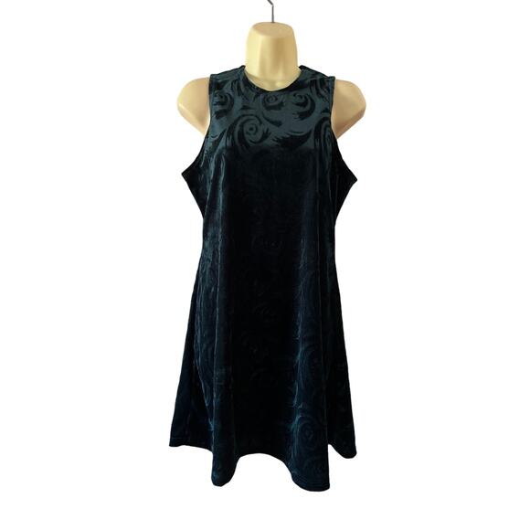 Jalate Vintage 90’s Hunter Green Stretch Velour Dress Size M - Picture 1 of 9